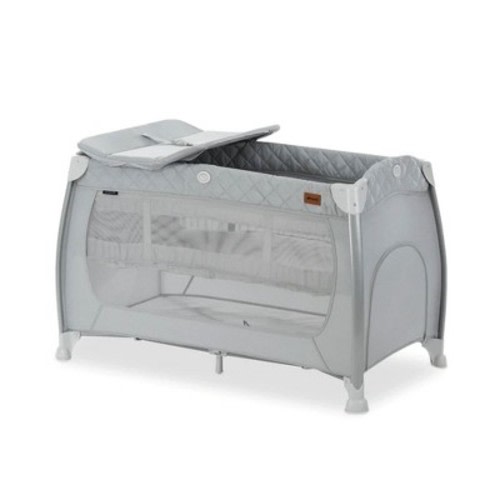 hauck Play N Relax Center Lightweight Portable Playard with Removable Bassinet, Baby Changing Station, and Travel Bag, Quilted Grey