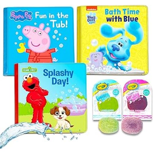 Baby Ultimate Bubble Bath Book Set Bundle for Toddler Kids - 3 Books with Sesame Street, Blue's Clues, Peppa Pig and More (Sesame Street Elmo Storybooks)
