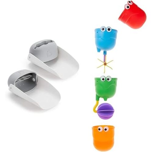 Munchkin Faucet Extender 2 Piece Set, Grey + Munchkin Falls Baby and Toddler Bath Toy