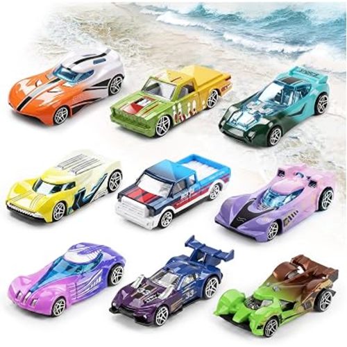 Color Changing Cars Bath Toys for Water Table Kids Ages 1-3 4-8 Goodie Bags Fillers for Kids Pool Water Toys Boys Birthday Car Gifts Sensory Die-Cast Toys Mini Sensory Toys Theme Party Giveaways