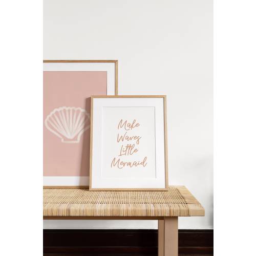 Make Waves Little Mermaid Print, Typography Art, Boho Print, Kids Prints, Nursery Decor, Pink Art Print, Kids Bedroom, Coastal Home Decor