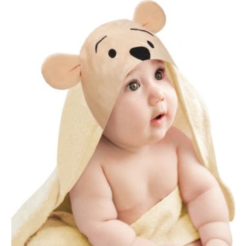 Disney Baby Winnie the Pooh Cotton Hooded Baby Bath Towel