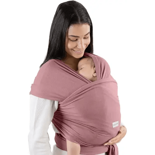 Comfy Cubs Baby Wrap Carrier - Soft & Secure Fit Cotton Blend Baby Carrier Newborn to Toddler - Hands-Free & Lightweight Infant Wrap - Adjustable, One Size Fits All Toddler Sling - Mauve