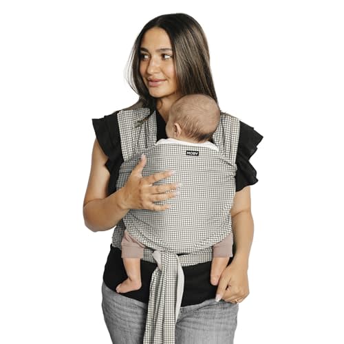 Moby Baby Wrap Carrier Classic for Newborns to Toddlers (8-33lbs), Infant Sling Carrier, Lightweight & Hands Free Design, Adjustable for All Body Types (Prairie Check)