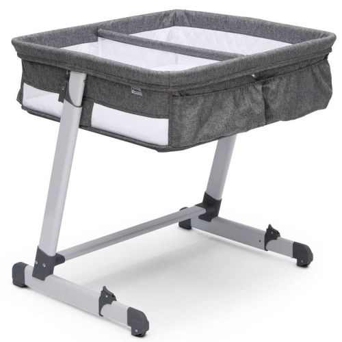 Delta Children Simmons Kids' By The Bed City Sleeper Bassinet For Twins - Gray