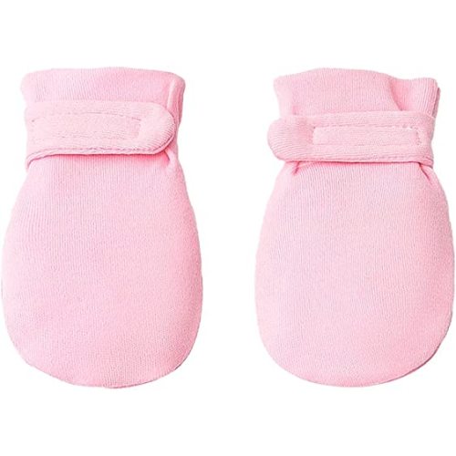 Newborn Baby No Scratch Mittens Stay On, 100% Cotton Breathable, Adjustable Infant Gloves for Baby Boys Girls Mittens