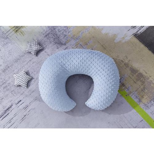 Nursing Pillow and Positioner Breastfeeding and Bottle Feeding | Propping Baby, Tummy Time, Sitting Support for Baby Boy and Baby Girl, with Removable Dots Cover (Blue)