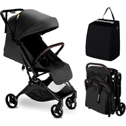 MAMAZING Lightweight Baby Travel Stroller with Carbon Fiber Frame, Compact & Airplane-Friendly, One-Handed Folding Design, 11.6 lbs, Perfect for Toddlers, Jet