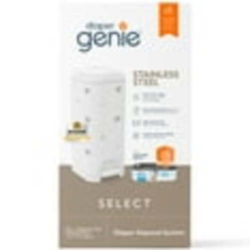 Diaper Genie Select Pail, Polkadot, Stainless Steel,1 Diaper Pail,1 Square Refill, 165 Count, Infant