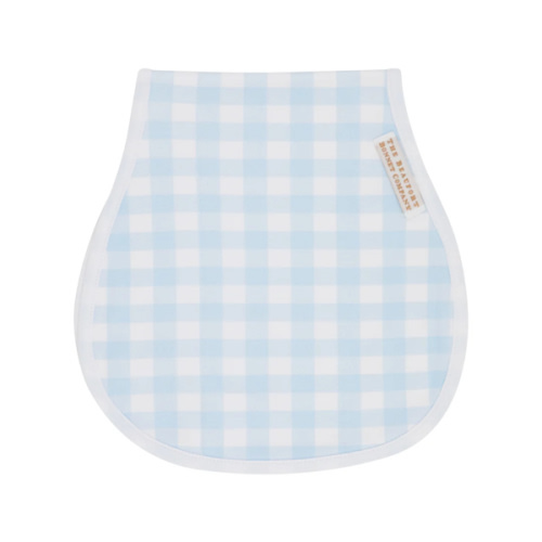 Oopsie Daisy Burp Cloth - Buckhead Blue Gingham with Worth Avenue White