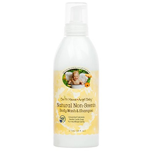 Earth Mama Simply Non-Scents Baby Wash Foaming Hand Soap, Organic All-Purpose Fragrance Free Body Wash for Sensitive Skin, Castile Soap with Coconut Oil, Shea Butter, Calendula, & Aloe, 34floz - 34 Fl Oz (Pack of 1)