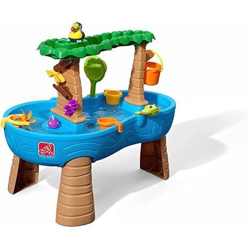 Step2 Tropical Rainforest Water Table | Colorful Kids Water Play Table with 13-Pc Accessory Set, Blue & Green