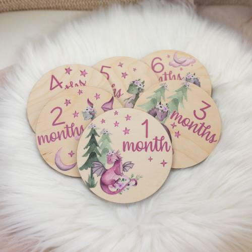 Dragon Milestone Cards, Baby Milestone Dragon Milestone Markers, Wood Milestone Card, Baby Milestones, Photo Prop, Dragon Nursery Theme G21
