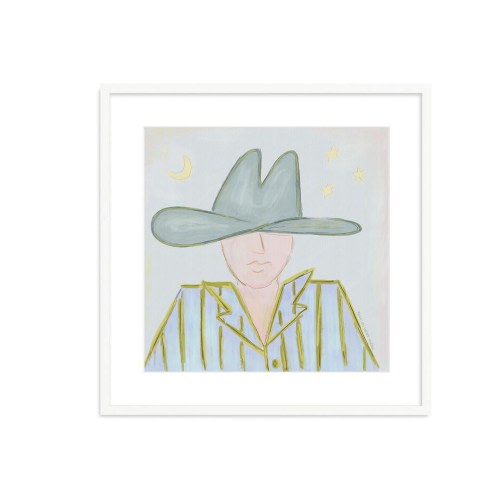 Coastal Cowboy Art Print - Western Colorful Cowboy - Funky Art Print