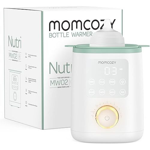Momcozy Nutri Bottle Warmer, 9-in-1 Baby Bottle Warmer with Night Light, Accurate Temperature to Preserve Fullest Nutrients in Breast Milk, Bottle Warmers for All Bottles with Breastmilk or Formula