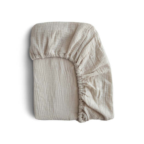 Mini Muslin Crib Sheet (Fog) by Mushie – Avery and Everett