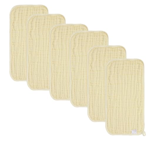 norinori Baby Burp Cloths Muslin Washcloths 6Pack - Muslin Burp Cloths Large 20''x10'' Extra Soft Absorbent Baby Burp Rags for Newborn 100% Cotton for Boys Girls Gift 6 Layers Machine Washable