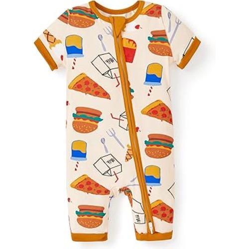 PATPAT Baby Pajama with Bamboo Viscose, Footie Jumpsuit Romper with 2-Way Zipper for Baby Boy Girl Toddler Sleeper Sleepwear