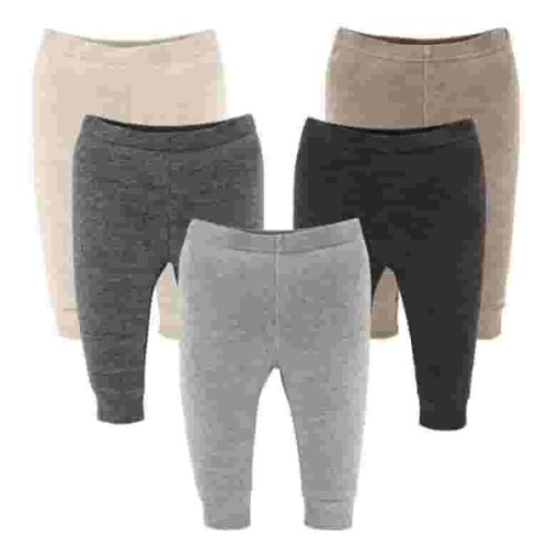 The Peanutshell Baby Boy and Baby Girl Pants, Unisex Pull On Pants for 0-3 Months, Earthy Neutrals, 5-Pack