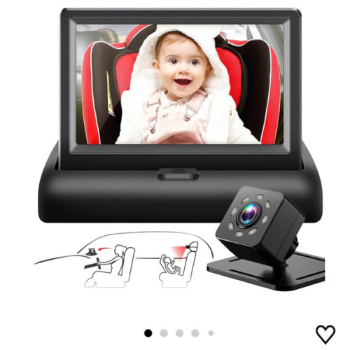 Baby Car Mirror with 4.3'' HD Night Vision Function Display, Safety Car Seat Camera with Wide Crystal Clear View, Easily Observe The Baby’s Move(Not USB)