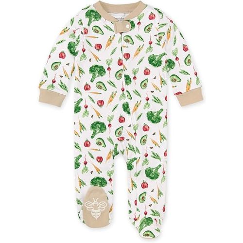 Burt's Bees Baby Boys' Sleep and Play Pjs, 100% Organic Cotton One-piece Zip Front Romper Jumpsuit Pajamas