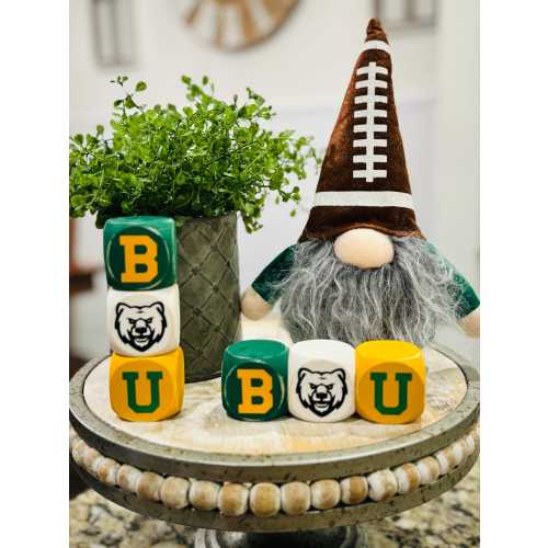 BAYLOR BEARS SET of 3 ~ Mini wooden word blocks, Baylor gift, Baylor desk & home decor, Baylor Christmas gift, Sic ‘Em Bears, Waco Texas