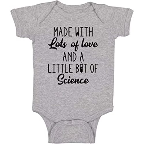 Made With Lots Of Love And A Little Bit Of Science - Funny Romper, One-Piece Baby Bodysuit