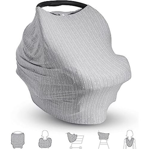 Munchkin Brica XtraGuard 5-in-1 Car Seat Cover and Nursing Cover, Grey