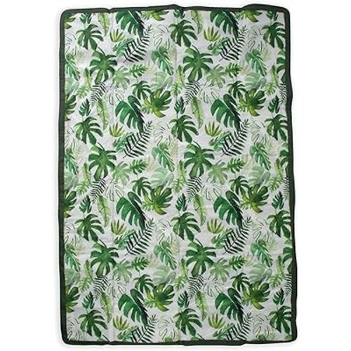 Little Unicorn Outdoor Family Picnic & Beach Blanket, Water-Resistant, Compact Fold, Large Size, 5 x 7 feet, (Tropical Leaf)