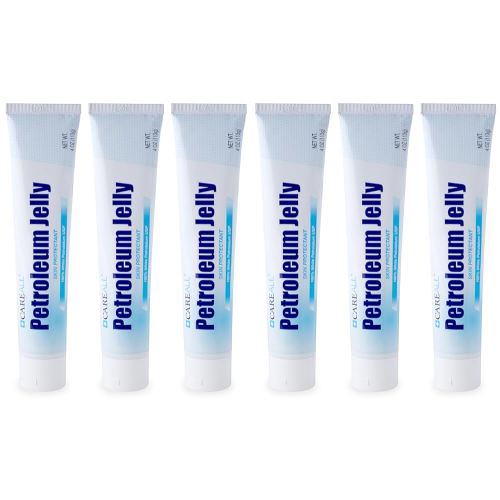 CareALL Petroleum Jelly 4 Oz. Tube (6 Pack), Unscented, 100% Pure White Petrolatum Jelly USP, Moisturizer for Dry Cracked Skin and Lips, Protectant for Minor Cuts, Scrapes, Burns.
