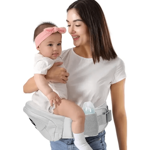 HKAI Baby Hip Carrier, Mom’s Choice Award Winner, Baby Carrier with Adjustable Waistband & Breathable Mesh, Ergonomic Carrier with Non-Slip Hip Seat Surface for Newborns & Toddlers, Light Grey