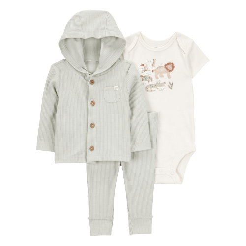 Baby Lion 3-Piece Cardigan Set - Green/White - Carter's | Carter's