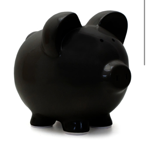 Large Piggy Bank Black – Child to Cherish