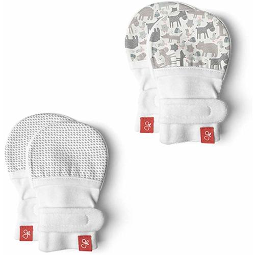 Goumimitts, Scratch Free Baby Mittens, Organic Soft Stay On Unisex Mittens, Stops Scratches and Prevents Germs