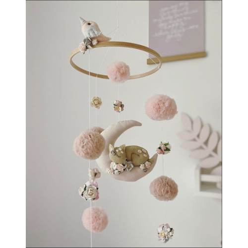 Sleeping Fawn Woodland Mobile |  Baby Crib Mobile | Forest Nursery Mobile | Baby Shower Gift