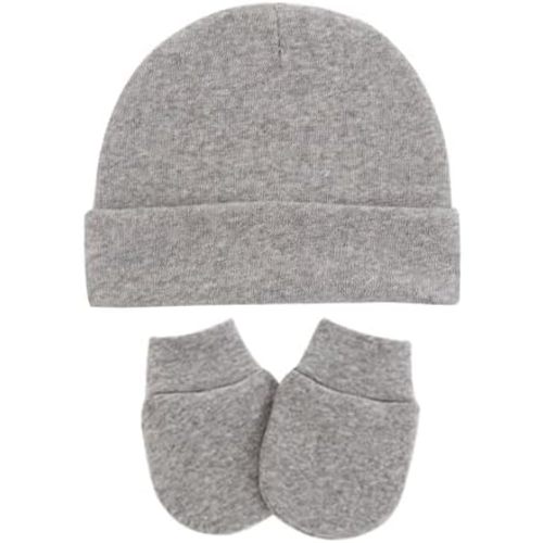UTTPLL Newborn Hats Mittens Set Toddler Girls Boys Cotton Nursery Hospital Beanie No Scratch Gloves Unisex Baby Infant Caps