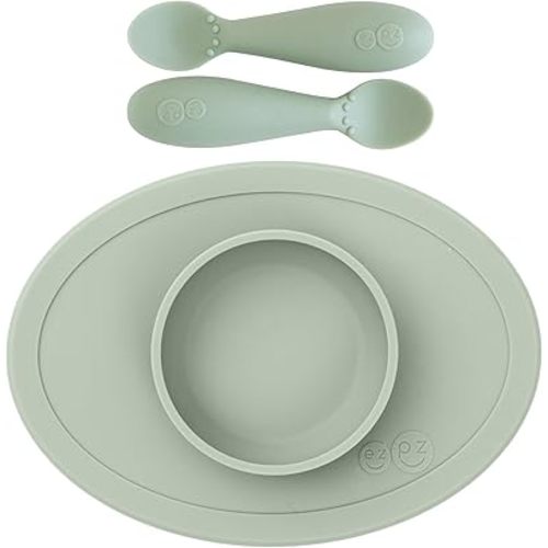 ezpz Tiny Spoon + Tiny Bowl - Baby Essentials Spoon and Bowl