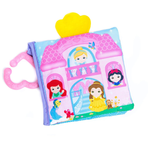 Kids Preferred Disney Baby - Disney Princess Soft Book with Teether Toy & Crinke Pages - Picture Book for Newborns