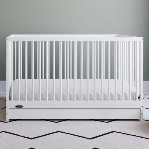 Graco Teddi 5-in-1 Convertible Baby Crib with Drawer, White