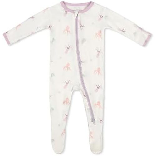 Soft Baby Bamboo Viscose Footie Pajamas, Zipper Closure, 0-24 Months