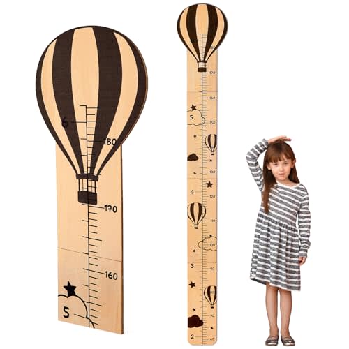 Unicorn Castle Growth Chart for Wall Kids Wood Height Measurement for Wall Height Chart for Kids Wall Decor Measuring Chart Kids Height Wall Chart, Hot Air Balloon