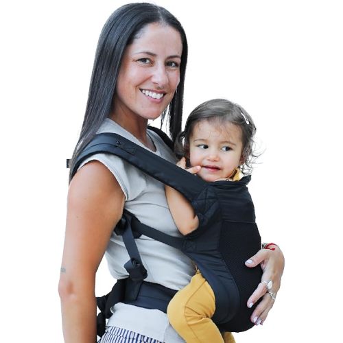 Beco Fly Lightweight Baby Carrier - Compact, Foldable & Ultralite Toddler and Baby Backpack Carrier with Carry Bag, Front & Back Carry in The Hip-Healthy “M”-Position (15–45 lbs) - Black