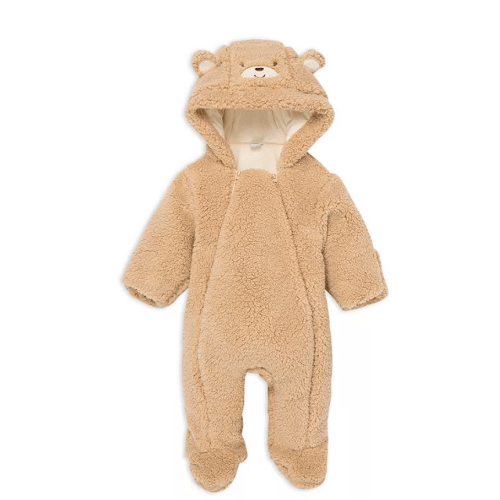 Boys' Fuzzy Bear Faux Shearling Pram Footie - Baby