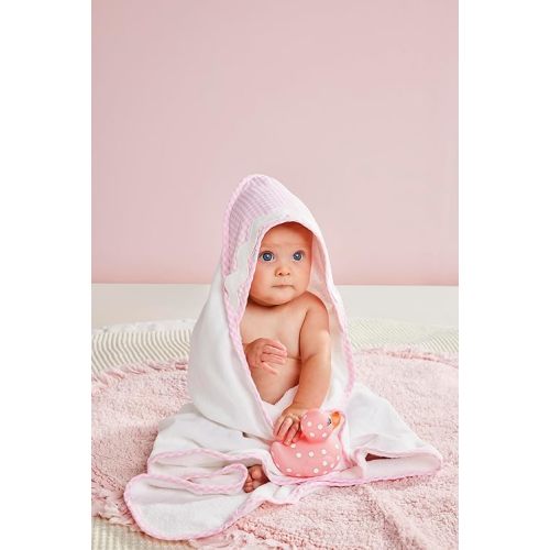 Mud Pie Children's Pink Gingham Hooded Towel