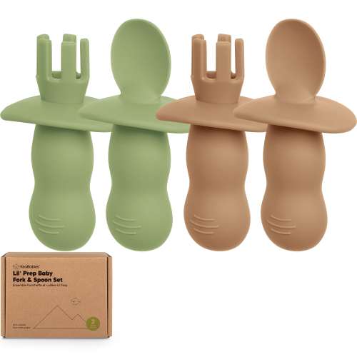 2-Sets Lil’ Prep Baby Fork & Spoon - Desert / One Size