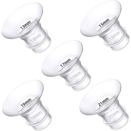 Flange Inserts 13/15/17/19/21mm for Medela,Spectra 24mm Shields/Flanges,Compatible with TSRETE,CPPSLEE,Momcozy S9/S9Pro/S12/S12Pro Wearable Breast Pump,Reduce 24mm Nipple Tunnel Down to 5pcs