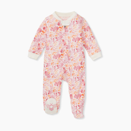 Burt's Bees Baby Sleep and Play PJs, 100% Organic Cotton One-Piece Zip-Up Pajamas - Wild Floral, Newborn