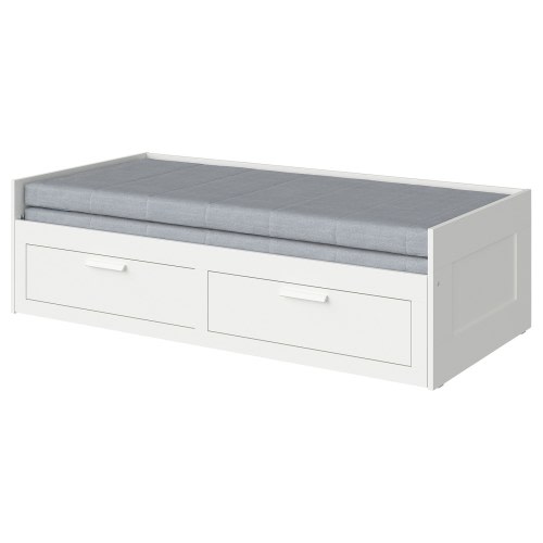 BRIMNES Daybed with 2 drawers/2 mattresses - white/Ågotnes firm Twin