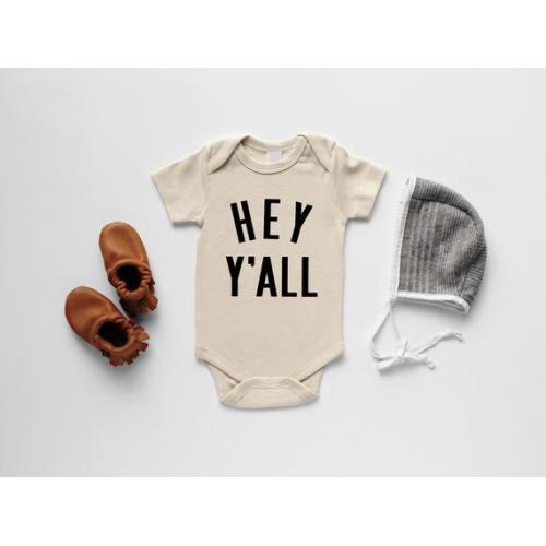 Hey Y'all Organic Baby Bodysuit  Unisex Modern GOTS - Etsy