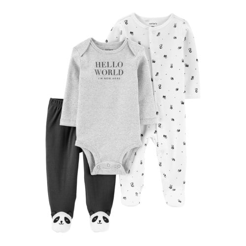 Baby Carter's 3-Piece Panda Bodysuit & Footed Pant Set